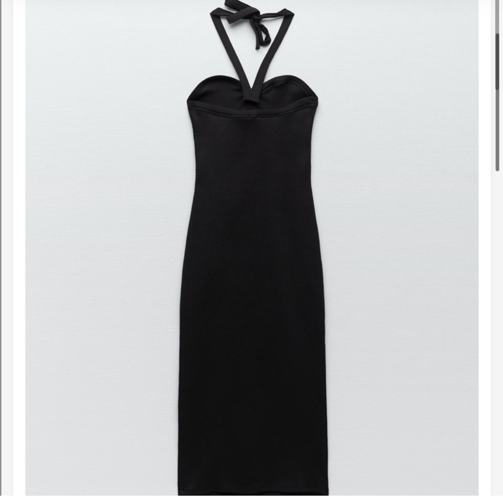 Zara sweetheart halter knit body con dress
